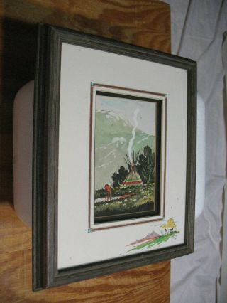William T.  Zivic Western Art Framed & Signed Watercolor - Lone Camp 1986