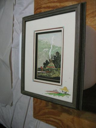 William T.  Zivic Western Art Framed & Signed Watercolor - Lone Camp 1986 2