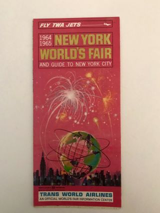 Vtg Rare 1964 1965 York World’s Fair And Guide To York City Fly Twa Jets