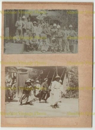 Chinese Photos Military Etc ? Shanghai Tientsin Peking ? China Album Page C.  1900