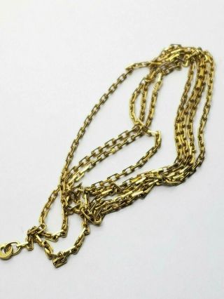 Vintage 18k Solid Gold Flute Links Chain Necklace 9g For Scrap Missing Clasp 27 "