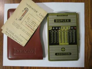 Addiator Duplex Vintage Mechanical Calculator Machine Made In Germany Complete