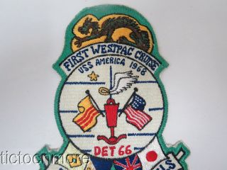 US FIRST WESTPAC CRUISE FLEET HC - 2 ANGELS USS AMERICA 1968 DET 66 PATCH 2