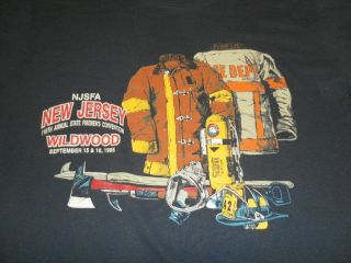 Jersey Firemens Convention 1995 Shirt Vintage Vtg Mens Large L Wildwood Njsf