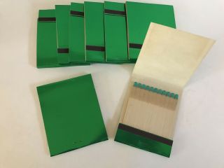 8 Vintage Extra Large 4.  25 " X 3.  5 " Shiny Green Matchbooks