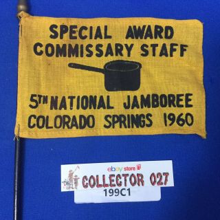 Boy Scout 1960 5th National Jamboree Commissary Staff Special Award Desk Flag