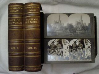 Keystone View Co Tour Of The World Vol 1&2 I&ii Complete 100 Stereoview Box Set