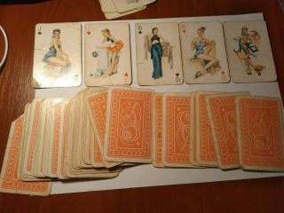 Vintage adult Pin - up playing cards 2