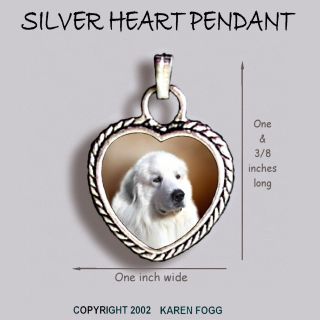 Great Pyrenees Dog - Ornate Heart Pendant Tibetan Silver