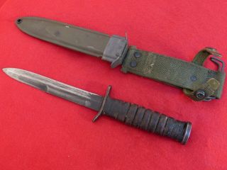 M7 Knife Military Bayonet Vietnam War Era W M8a1 Scabbard Usmc Army