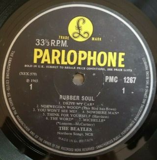 The Beatles Lp Rubber Soul Uk Parlophone Mono Press - 4 - 4)) )