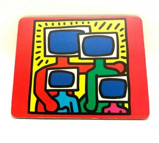 Rare Vintage Keith Haring Untitled Pop Art (tv Family) Authentic Mouse Pad