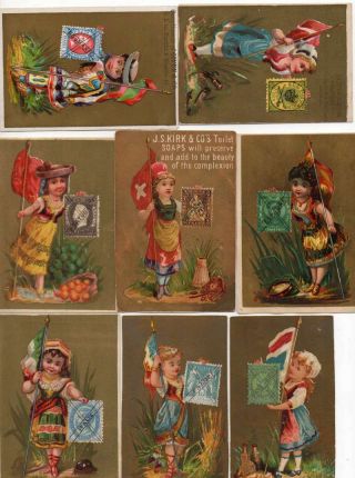 Group Of 16 Children And Stamps Of Countries Trade Card Ja454304