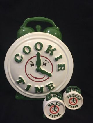 Cookie Time Treasure Craft Mexico Cookie Jar With Salt Pepper Shakers