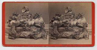 Relics Of The Fire Cups Rare Stereoview 1870s Boston Ma Chicago Il Sv Artistic