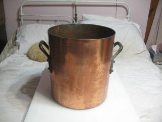 Large Old Duparquet Solid Copper Stock Pot 13 " Tall 12 " Diameter Weighs 16 Pound