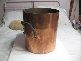 Large Old Duparquet Solid Copper Stock Pot 13 