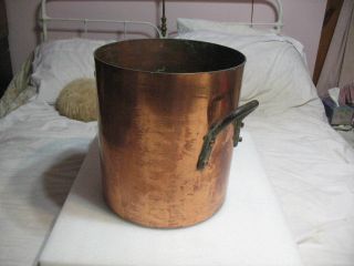 Large Old Duparquet Solid Copper Stock Pot 13 