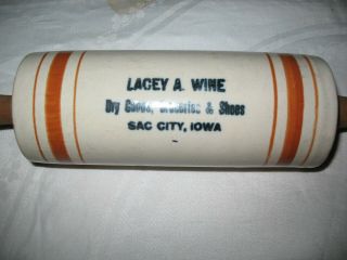 Advertising Western Stoneware Sac City,  Iowa Rolling Pin