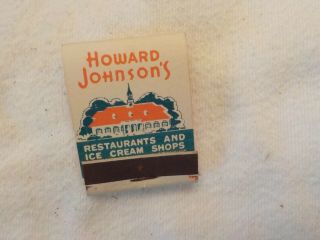 Vintage Matchbook Howard Johnson 