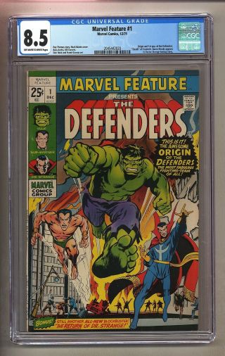 Marvel Feature 1 (cgc 8.  5) Ow/w Pages; 1st App Defenders 1971 Comics (c 26596)