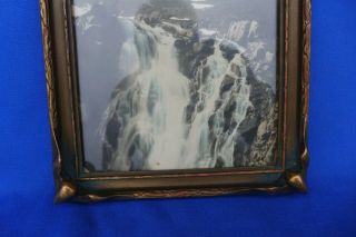 Early Pacific NW Hand Tinted Mt St Helens Photograph Pie Crust Frame Curtis? 3