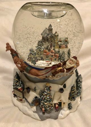 Partylite 2003 Christmas Snowglobe Santa Claus Is Coming To Town Snow Globe