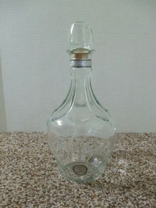 Vintage Jack Daniels 1901 Etched Glass Bottle Whiskey Bar Decanter 1.  75l Euc