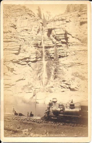 W H Jackson Cabinet Photo – Train Stopped At Chipeta Falls Black Cyn Gunnison Co