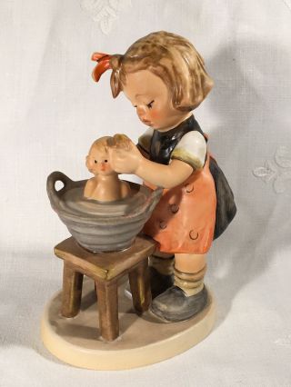 Goebel Hummel Figurine Tmk5 319 " Doll Bath " (girl Wash Tub) 5 " Tall
