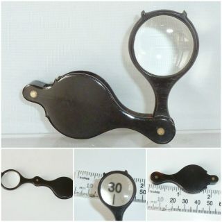 Victorian Faux Tortoise Shell Magnifying Glass Loop Pocket Magnifier