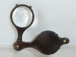 Victorian faux Tortoise Shell Magnifying Glass Loop pocket Magnifier 2