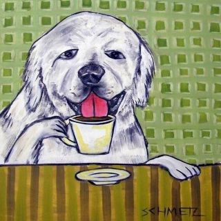 Great Pyrenees Coffee Animal Dog Art Tile Coaster Gift