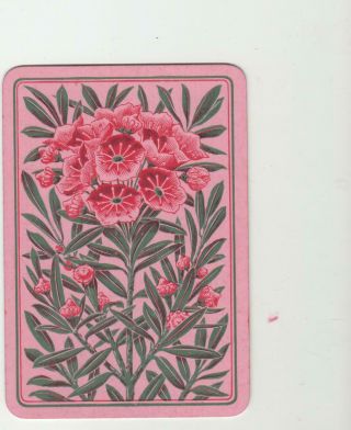 Vintage Wide Pink Flowers On A Pink Background (1) Swap/playing Card