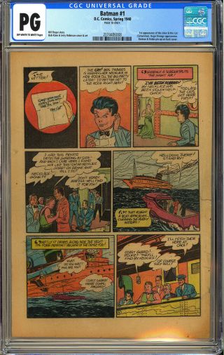 Batman 1 (page 18 Only) 1st App.  Catwoman Classic Golden Age Dc Comic Cgc 1940