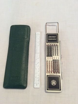 Faber - Castell 67/87r Rietz Slide Rule With Addiator.  Hard To Find.
