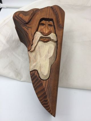 Robert Pitz - - The Pitz Studio 1987 - - Hand Carved Wooden Trinket Box W/bearded Man