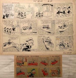 Walt Disney Donald Duck Production Cartoon Newspaper Comic Strip1958