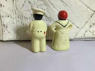 Vintage Black Americana Salty and Peppy Chef Salt and Pepper Shakers 2