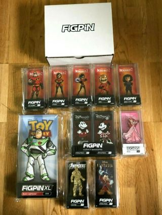 D23 Expo 2019 Disney Figpin Complete Set Pin Ariel Incredibles Sorcerer Mickey