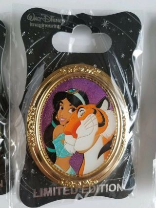 Wdi Princess Jasmine Rajah Tiger Disney Aladdin Gold Frame Pin Le 250 Mog