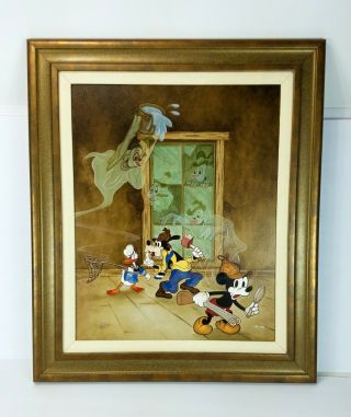 2005 Disney Lonesome Ghost Giclee On Canvas Le Signed By Mike Kupka 85/195