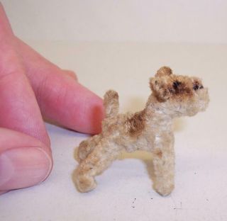 Vintage Tiny Miniature Wire Haired Fox Terrier Made From Pipe Cleaners