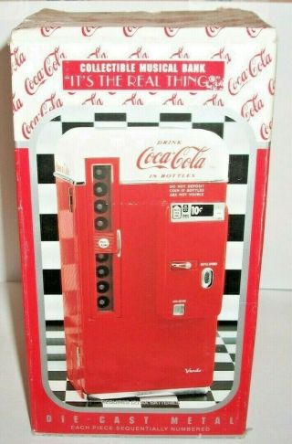 Coca - Cola Miniature Vending Machine Musical Bank 1994 W/original Packaging