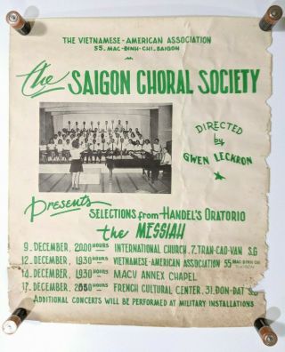 Vintage Saigon Vietnam War Era Concert Poster Handel 