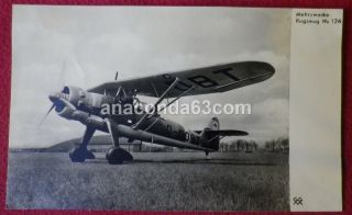 German Ww2 Era Postcard Photocard Luftwaffe Henschel Hs 126 Aircraft