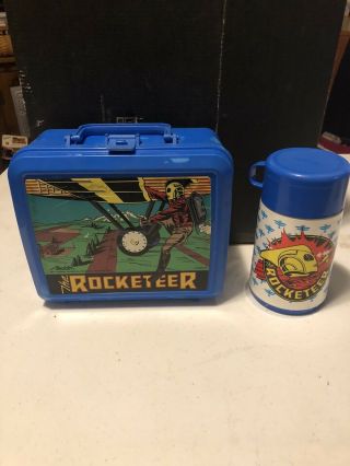 Disney The Rocketeer Plastic Lunch Box Lunchbox W/ Thermos.  Aladdin