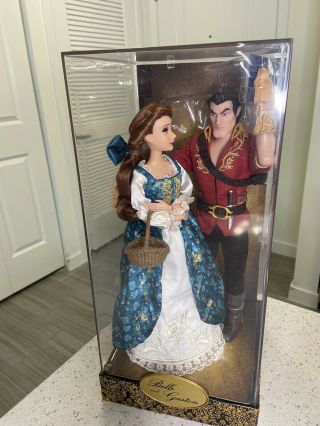 Disney Store Fairytale Designer Limited Edition Belle And Gaston Doll Set