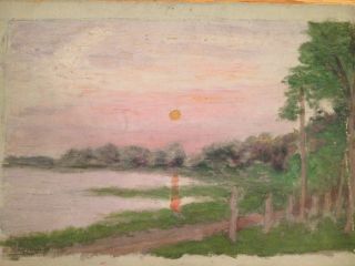 Jessie Day Cooke Illinois American Impressionist Tonalist Sunset Painting 1920s