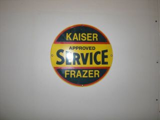Kaiser Frazer Sales & Service Porcelain Advertising Sign